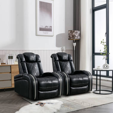 White genuine best sale leather recliner